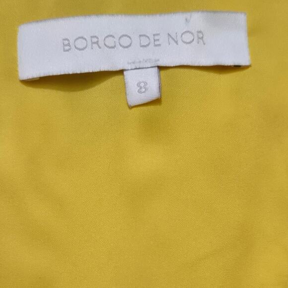 Borgo de Nor Yellow Floral Tulip Lily Mini Dress Size UK 8 US 4 - Picture 6 of 7